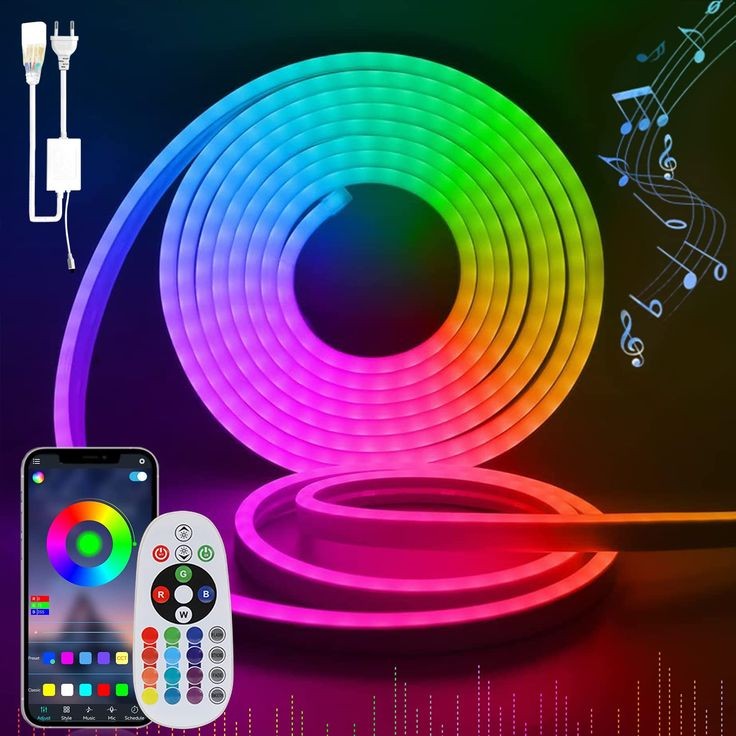 Neon Rope Lights, Flexible Led Rope Lights Control with App/Remote ...