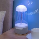 Floating Jellyfish Light Lamp - RGB Gradient Moving Tentacles Flying Jelly Fish Bedside Table Lamp with Bluetooth Speaker - Rechargeable Hanging LED Dancing Jellyfish Night Lamp for Kids Adults